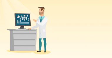 Doktor grafisi vektör çizim incelenmesi.