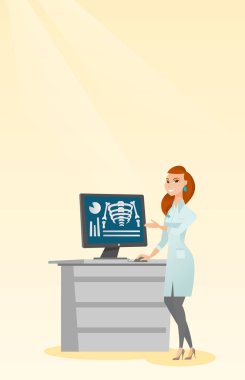 Doktor grafisi vektör çizim incelenmesi.