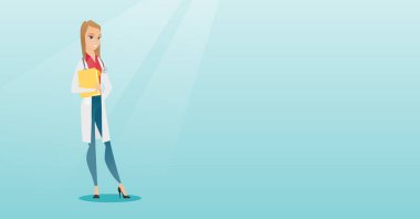 Bir stetoskop ve bir dosya ile dost doktor.