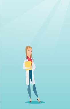 Bir stetoskop ve bir dosya ile dost doktor.