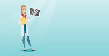 Doktor muayene grafisi vektör çizim.