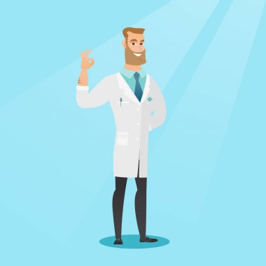 Doktor gösteren ok işareti illüstrasyon vektör.