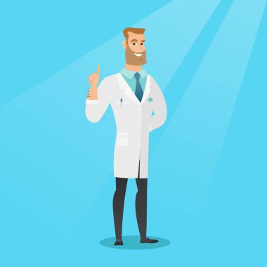 Doktor gösteren parmak vektör çizim.