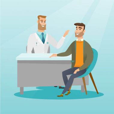 Office doktor danışmanlık erkek hastada.