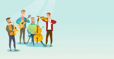 Grup müzik aletleri oynamaya müzisyenler.