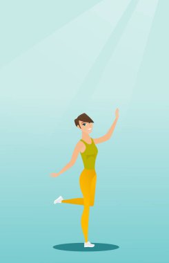 Neşeli Kafkas kadın dansçı.