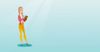 Gazeteci bir defterde bir kalemle yazma.