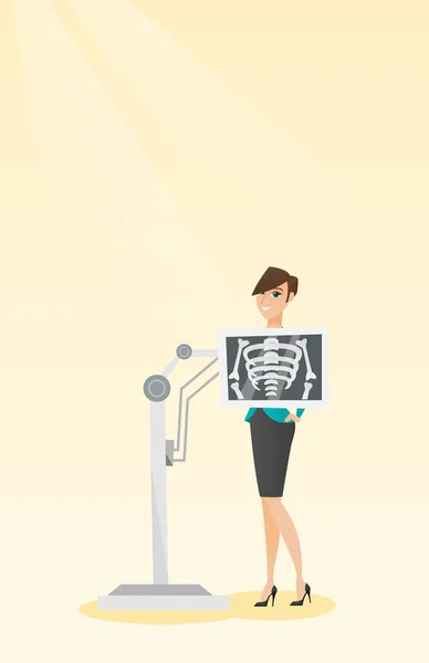 Paciente durante la ilustración del vector procedimiento de rayos X — Archivo Imágenes Vectoriales