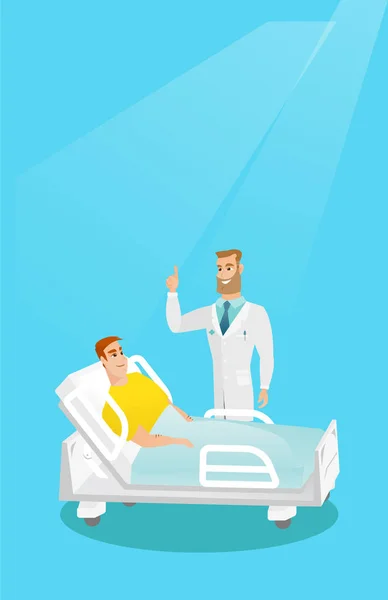 Doctor bezoeken van een patiënt vectorillustratie. — Stockvector