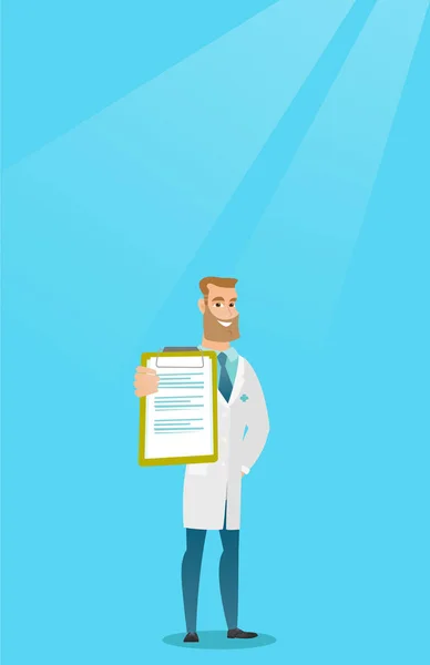 Doctor con ilustración de vector portapapeles . — Vector de stock