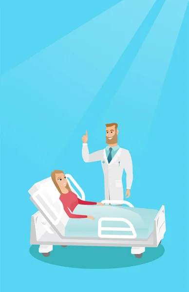 Arzt besucht einen Patienten Vektor Illustration. — Stockvektor