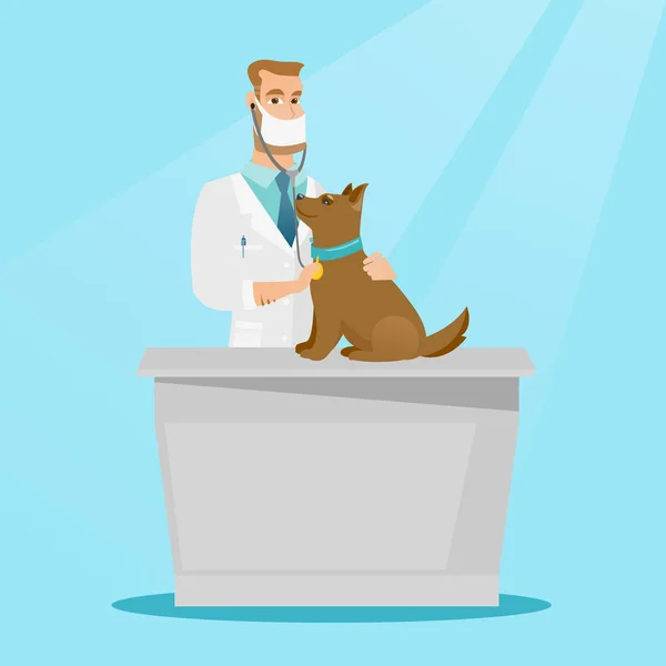 Veterinární vyšetřovací pes vektorové ilustrace. — Stockový vektor
