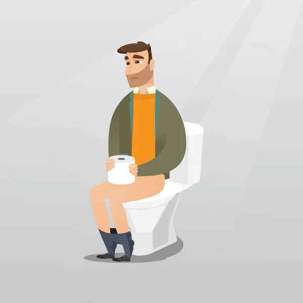 Homme souffrant de diarrhée ou de constipation . — Image vectorielle