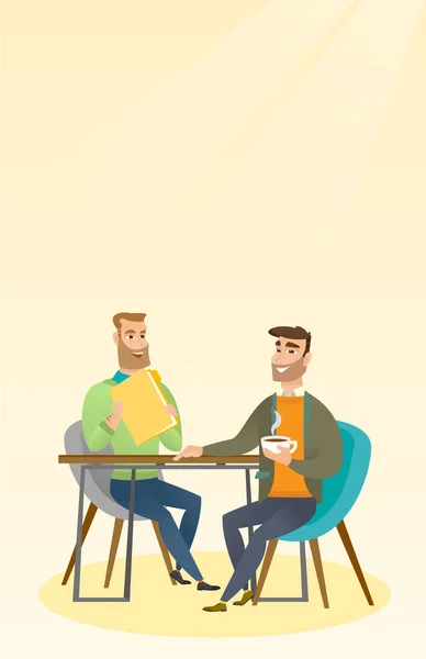 Dos hombres de negocios durante reunión de negocios . — Vector de stock