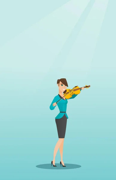 Žena hrající na housle vektorové ilustrace. — Stockový vektor