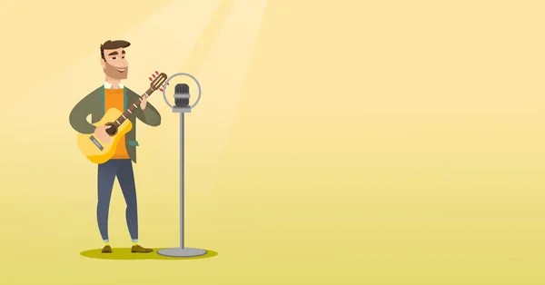 Homme chantant dans un microphone. — Image vectorielle