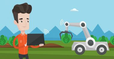 Çalışma alanı, bir robot kontrol çiftçi.