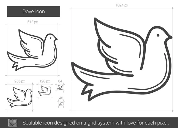 Dove lijn pictogram. — Stockvector