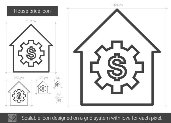 House price line icon.