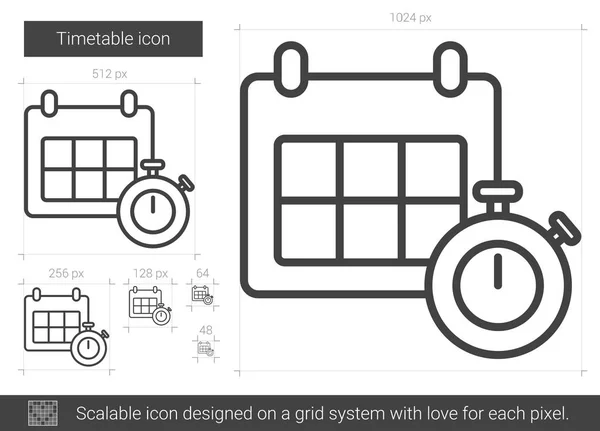 Timetable line icon. — Stock Vector