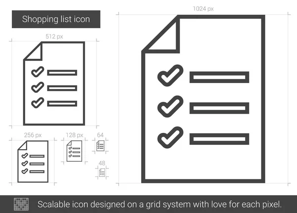 Lista de compras icono de línea. — Archivo Imágenes Vectoriales