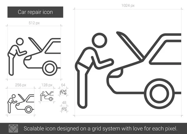 Auto reparatie lijn pictogram. — Stockvector