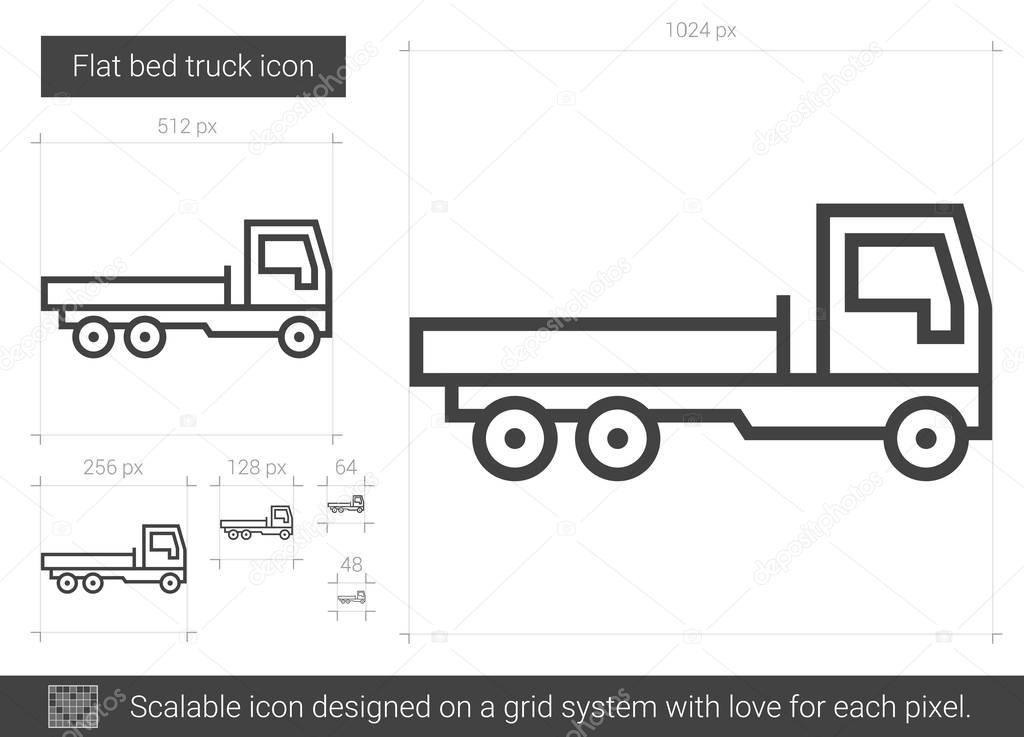Flat bed truck line icon.