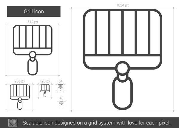 그릴 라인 아이콘. — 스톡 벡터