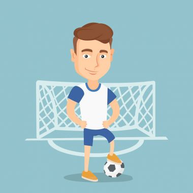 Futbolcu top vektör çizim ile.