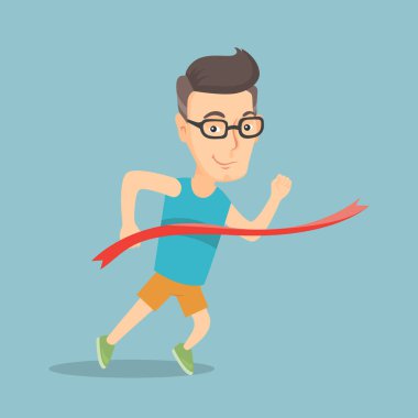 Bitiş çizgisine çapraz sporcu.