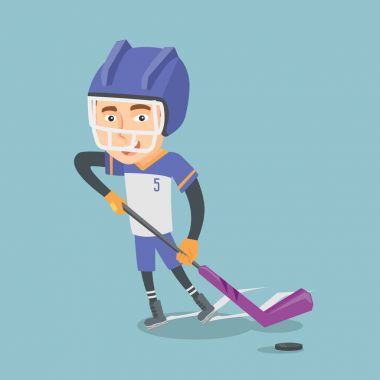 Buz hokeyi oyuncusu vektör çizim.