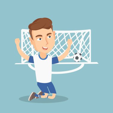 Bir gol kutluyor futbolcu.