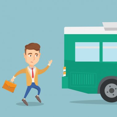 Otobüs koşan kilise adam.