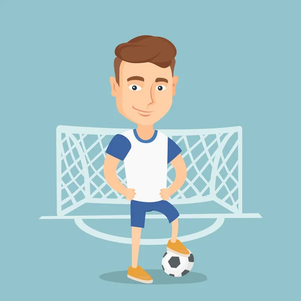 Joueur de football avec une illustration vectorielle de balle . — Image vectorielle