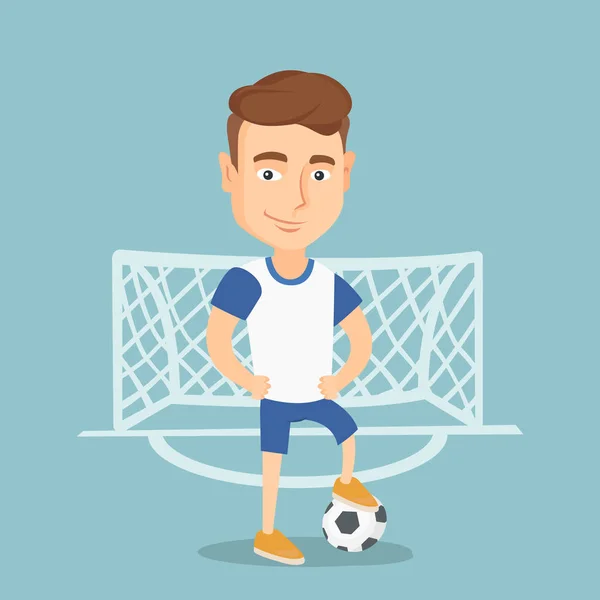 Jugador de fútbol con una ilustración de vector de pelota . — Archivo Imágenes Vectoriales