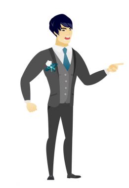 Öfkeli damat çığlık vektör çizim.