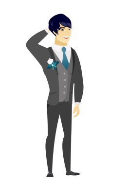 Asya damat elini başının arkasında tutarak.