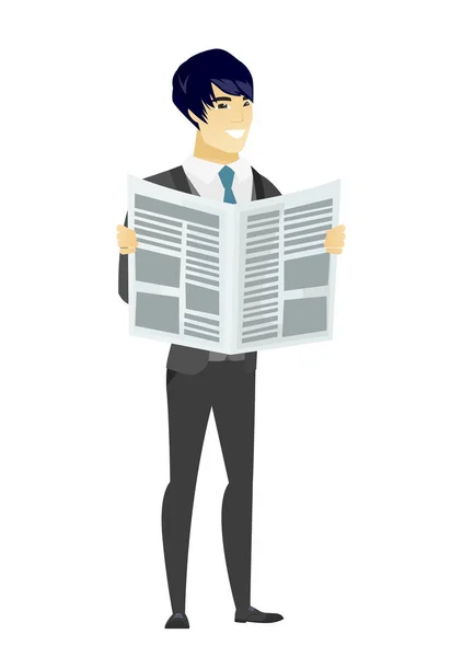 Groom reading newspaper vector illustration — Stock Vector