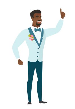 Afrika damat onun işaret parmağı ile işaret.