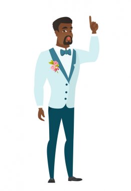Kadar açık ağız işaret parmağı ile damat.