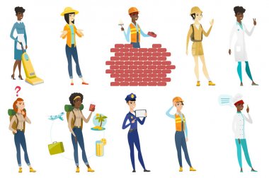 Profesyonel Bayan vektör çizimler set.