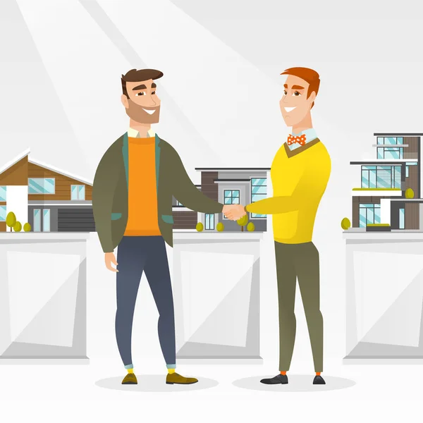 Accord entre agent immobilier et acheteur . — Image vectorielle