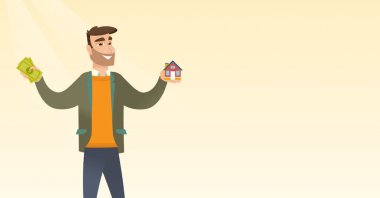Kredi için beyaz adam evi teşekkürler satın alma.