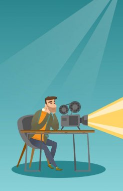 Beyaz makinist yeni bir film gösteriliyor.