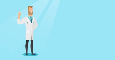 Doktor gösteren ok işareti illüstrasyon vektör.