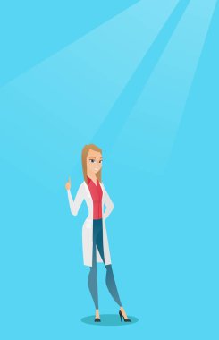 Doktor gösteren parmak vektör çizim.