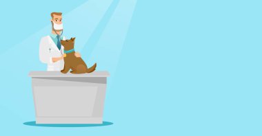 Veteriner muayene köpek vektör çizim.