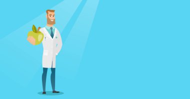 Beslenme uzmanı sunan taze elma.