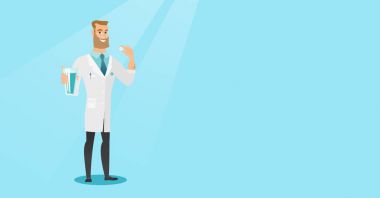 Genç Beyaz doktor alma hapları.