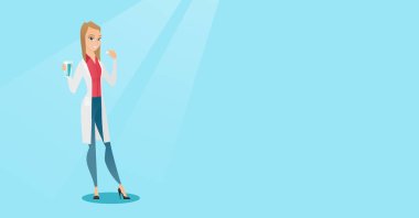 Genç Beyaz doktor alma hapları.